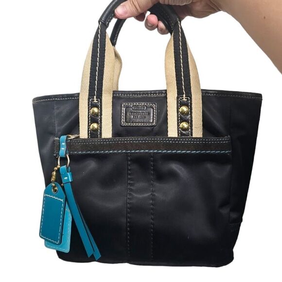 COACH Hampton Black Satin Mini Tote (No. AG5M-126) - Picture 9 of 12